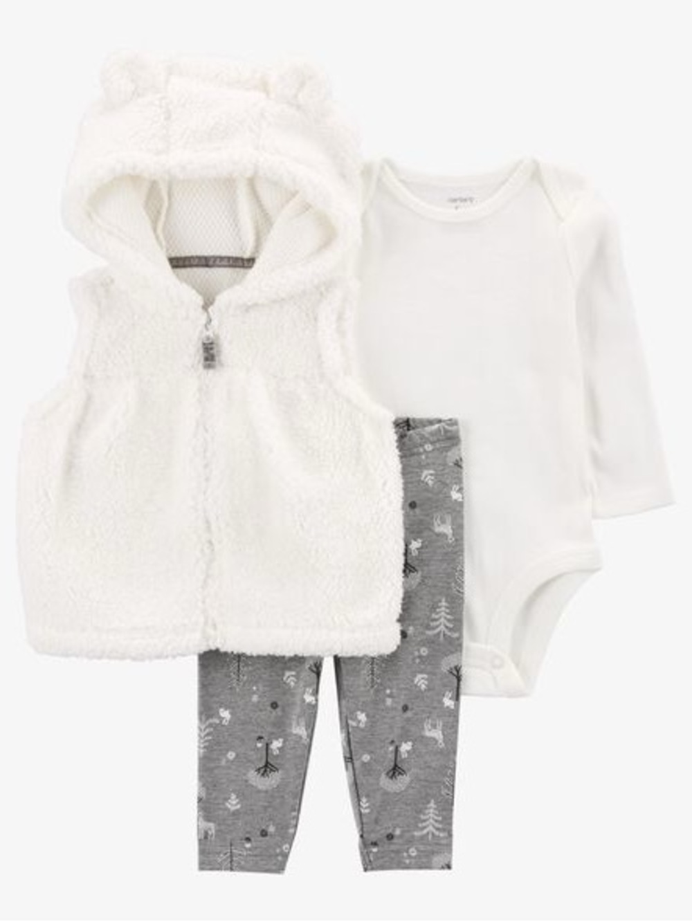 Carter’s baby Girl 3-Piece Bear Little Vest Set size 6 months